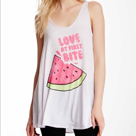 💕x2HP💕Wildfox Love at first bite watermelon Indiana Tank top - Picture 1 of 9